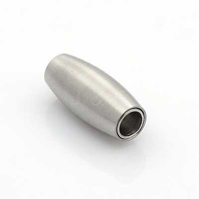 Tarnish Resistant 304 Stainless Steel Matte Surface Magnetic Clasps with Glue-in Ends STAS-O042-A-12-1