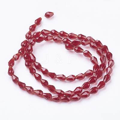 Glass Beads Strands GLAA-R024-6x4mm-M-1