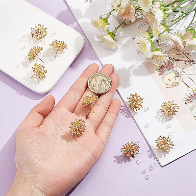 10Pcs Brass Branch Shape Stud Earring Findings KK-BC0008-79-1