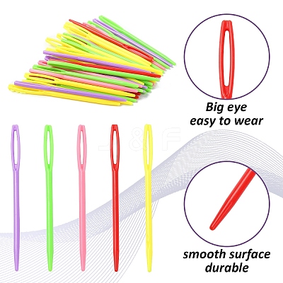 Child Plastic Knit Needles Sewing Knitting Cross Stitch TOOL-YW0001-78A-1