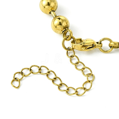 Ion Plating(IP) 304 Stainless Steel Bead Necklaces for Men Women NJEW-C053-05A-G-1
