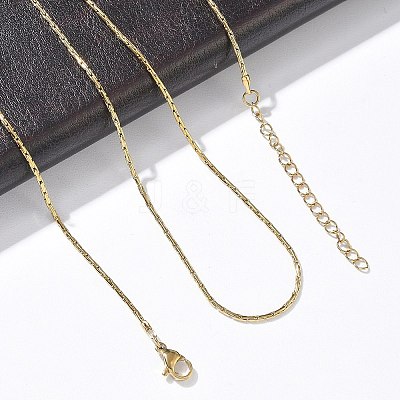 1.2MM 304 Stainless Steel Boston Link Chain Necklaces NJEW-D328-01G-03-1