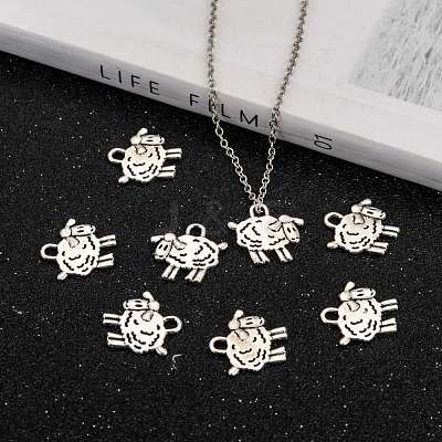 Tibetan Style Zinc Alloy Sheep Pendants PALLOY-F009-03-1