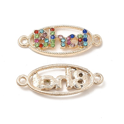 Alloy Connector Charms with Colorful Rhinestone FIND-H039-46KCG-1