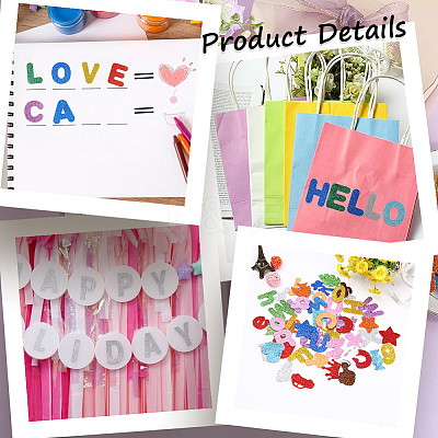 8 Sets 8 Colors Initial Letter EVA Plastic Self-Adhesive Foam Stickers DIY-SP0002-68-1