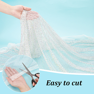 Stretchable Elastic Polyester & Rhinestone Fabric AJEW-WH0580-51-1
