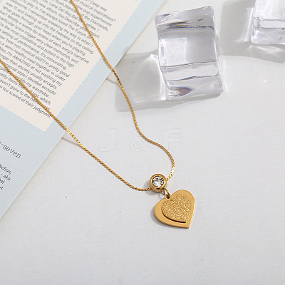 201 Stainless Steel Crystal Rhinestone Pendant Necklaces for Women WG0C703-03-1