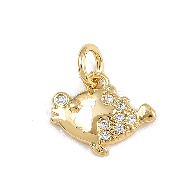 Brass Micro Pave Cubic Zirconia Pendants KK-A269-04A-G-1
