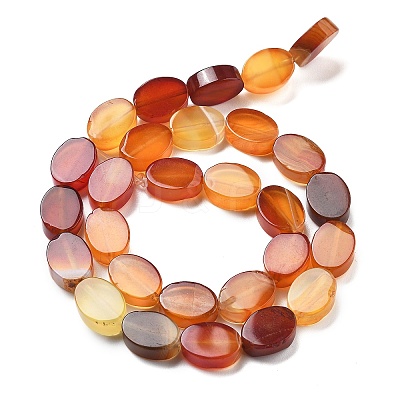 Natural Dyed & Heated Red Agate Beads Strands G-P559-B01-01-1