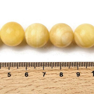 Natural Yellow Jade Beadd Strands X-G-A274-A01-14mm-1