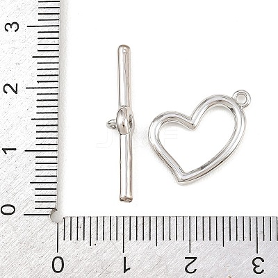 Heart Brass Toggle Clasps KK-G548-43P-01-1