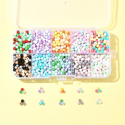 60G 10 Colors Opaque Acrylic Beads OACR-FS0001-75-1