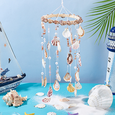 30Pcs Natural Shell Pendants PALLOY-PH01840-1