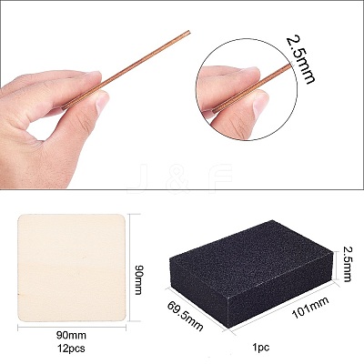 Wood Cabochons and Sponge Scouring Pads WOOD-PH0008-47-1
