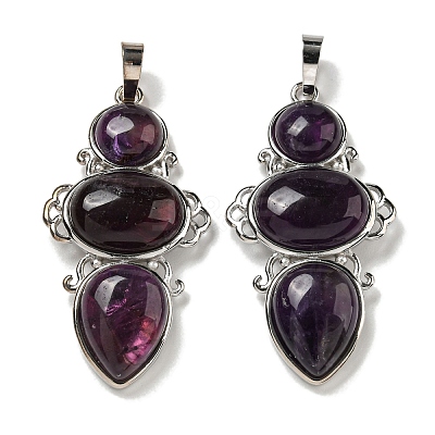 Natural Amethyst Pendants G-Q158-04A-1