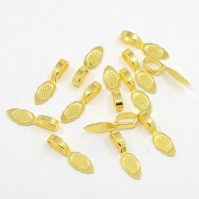 Tibetan Style Alloy Glue-on Flat Pad Bails LS-K0P9R011-1