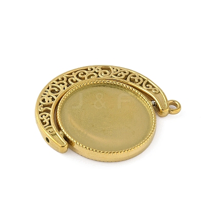 Rotatable 304 Stainless Steel Pendant Cabochon Settings STAS-P408-22G-1