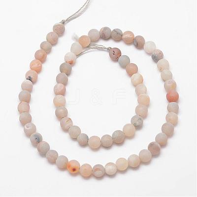 Electroplated Natural Agate Bead Strands G-K168-6mm-L1-04-1