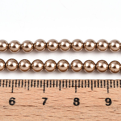 Baking Paint Pearlized Glass Pearl Bead Strands HY-N002-4mm-A06-1