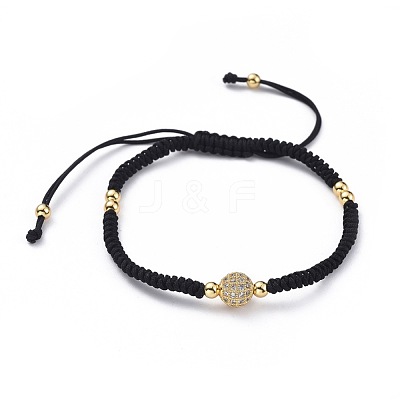 Adjustable Nylon Thread Braided Bead Bracelets BJEW-JB04666-1