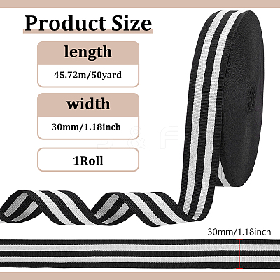 Polyester Stripe Ribbons SRIB-WH0011-326E-1