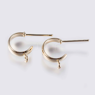 Brass Stud Earring Findings X-KK-J268-06G-1