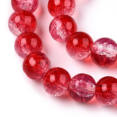 Transparent Crackle Baking Paint Glass Beads X1-DGLA-T003-01B-08-1