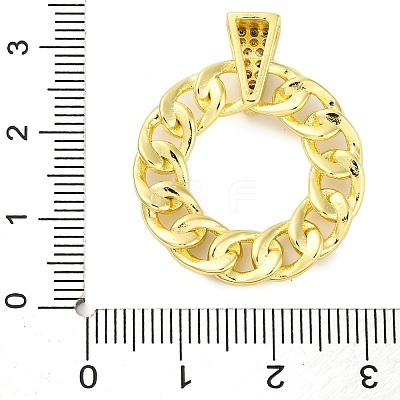 Rack Plating Brass Micro Pave Cubic Zirconia Pendants KK-M021-08G-01-1