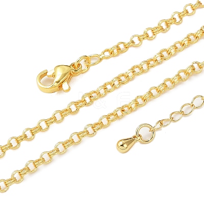 Brass Double Link Chains Necklaces for Women NJEW-D302-37G-1