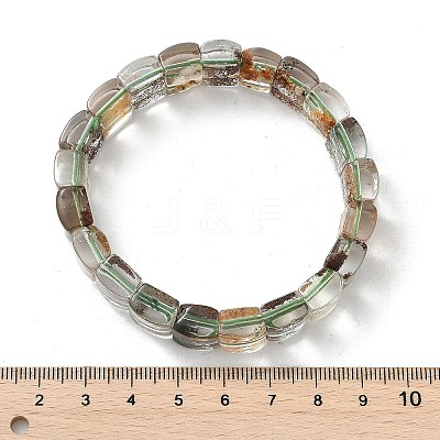 Natural Lodolite Quartz Bead Stretch Bracelets for Women Men BJEW-C097-01-1