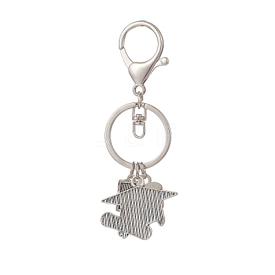 Tibetan Style Alloy Doctor Hat & Book Pendant Keychain with Apple Resin Charms KEYC-TA00006-1