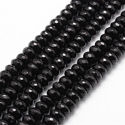 Natural Black Onyx Beads Strands G-P161-23-6x3mm-1