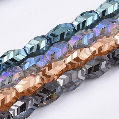 Electroplate Glass Beads Strands EGLA-T018-02-1