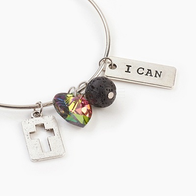 Adjustable Iron Charm Bangles X-BJEW-JB03820-1