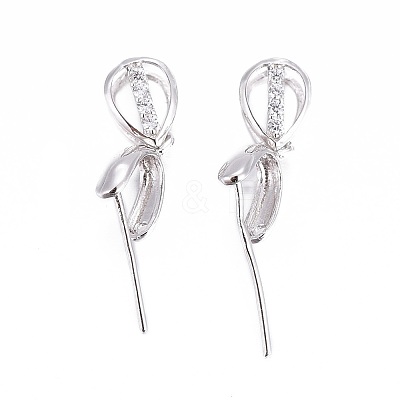 Anti-Tarnish Rhodium Plated 925 Sterling Silver Pendant Bails STER-L058-016P-1