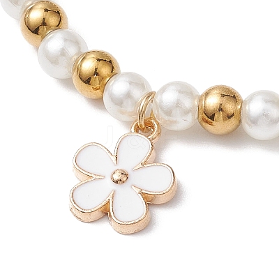 Glass Pearl Stretch Bracelets BJEW-JB10943-1