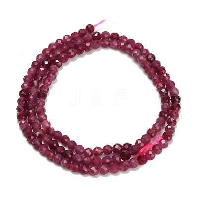 Natural Red Tourmaline Beads Strands GG-CBA77FB-B01-3mm-A-1