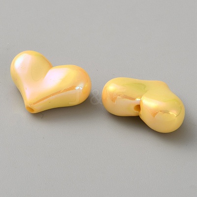 Electroplate Opaque Acrylic Beads MACR-WH0010-38E-1