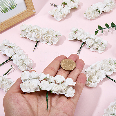 144Pcs Paper Artificial Rose Flower DIY-SP0005-95A-1
