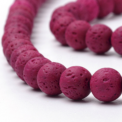 Synthetic Lava Rock Beads Strands G-S247-6mm-M-1-1