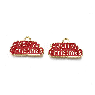 Rack Plating Alloy Enamel Pendants X-ENAM-N055-173A-1