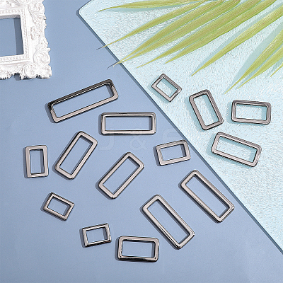 24Pcs 6 Style Rectangle Zinc Alloy Adjuster Buckles FIND-CA0008-58-1