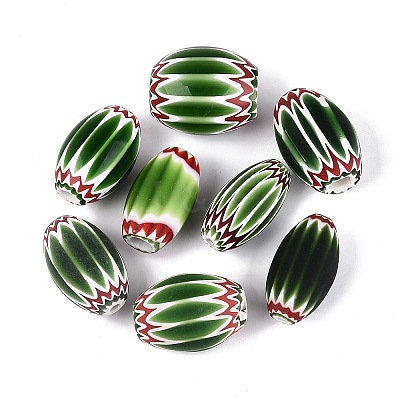 Handmade Millefiori Glass Barrel Beads LS-LA-N002-32C-1