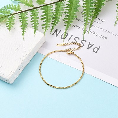 PVD Vacuum Plating 304 Stainless Steel Box Chain Bracelets BJEW-JB05795-1