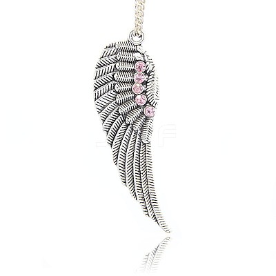 Antique Silver Plated Alloy Wing Big Pendants LS-ALRI-N019-05-1