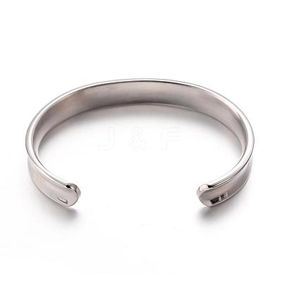 Tarnish Resistant 304 Stainless Steel Cuff Bangles BJEW-G478-P-1