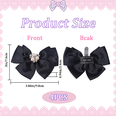 4Pcs Polyester Bowknot Shoe Decorations FIND-GF0006-41-1