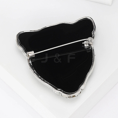 Head of Leopard Rhinestone Pins PW-WG22730-02-1
