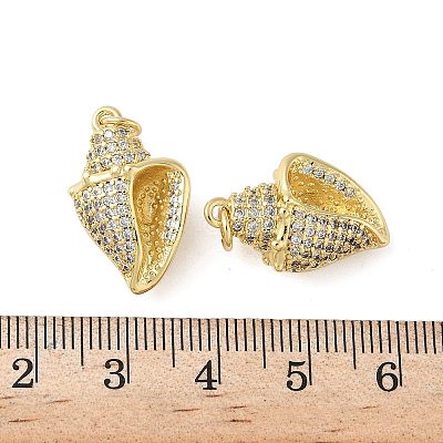 Brass Micro Pave Cubic Zirconia Pendants KK-B148-11G-1