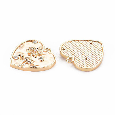 Brass Micro Pave Clear Cubic Zirconia Pendants KK-S364-181-1